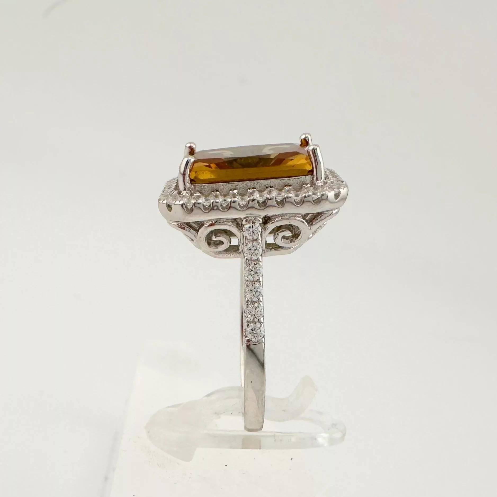 Other Rings Other Elegant Emerald Cut Lab Created Sultanite Ring - Beautiful Silver