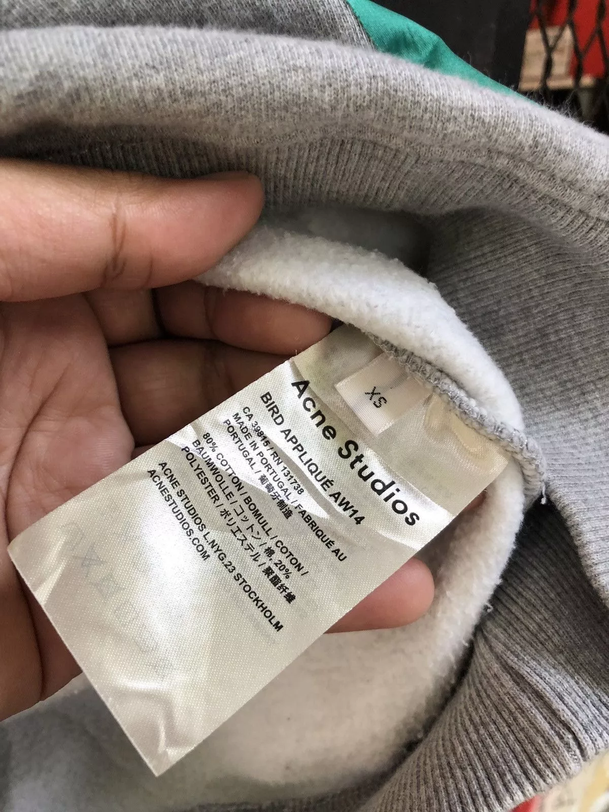 Acne Studios Sweatshirts Acne Studios ACNE STUDIO “ BIRD APPLIQUE “ SWEATSHIRT Gray Streetwear