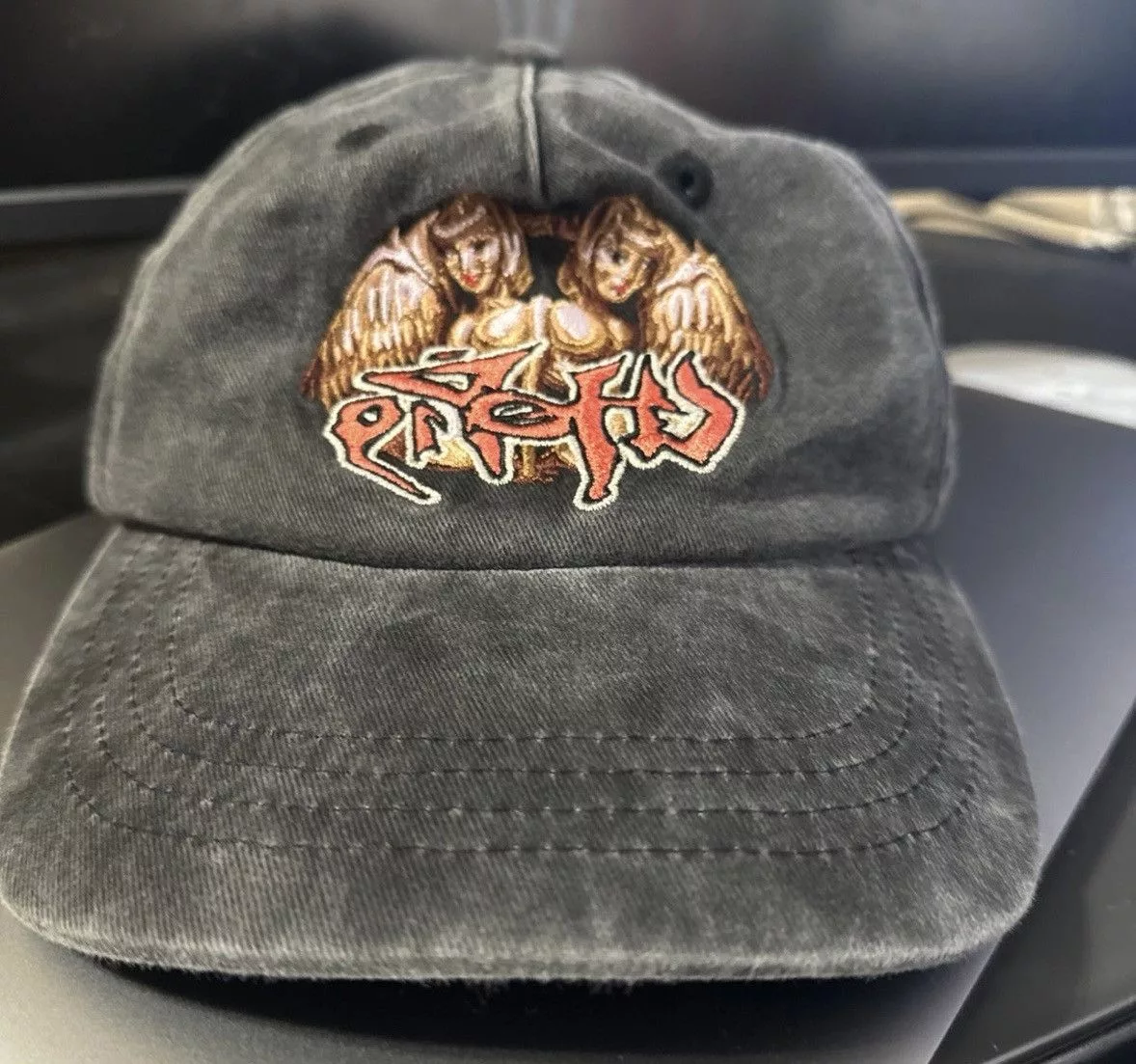 Travis Scott Hats Travis Scott Circus Maximus 2023 Utopia Tour Strapback Hat Gray