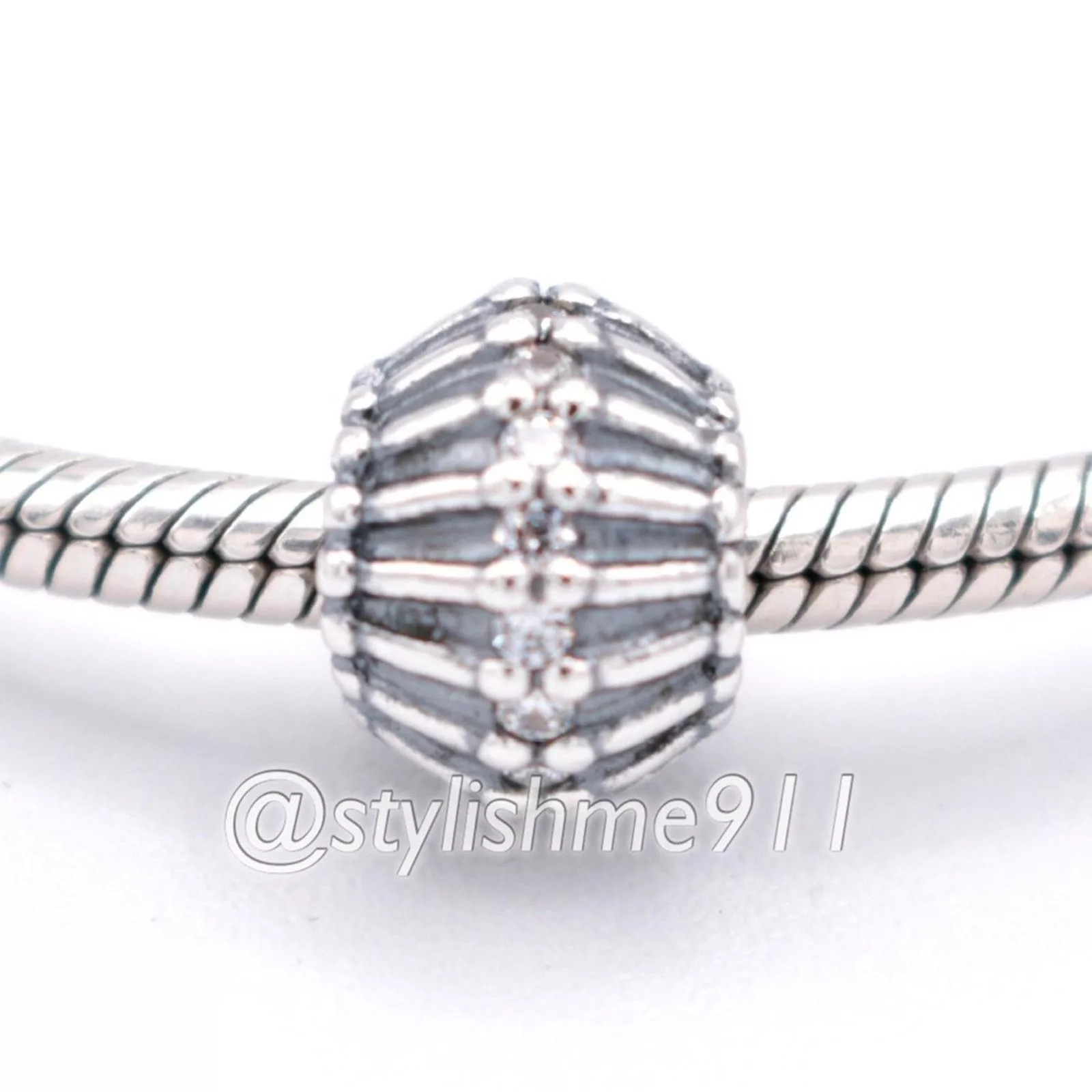 pandora Charms Authentic PANDORA Show Stopper with Black CZ Charm