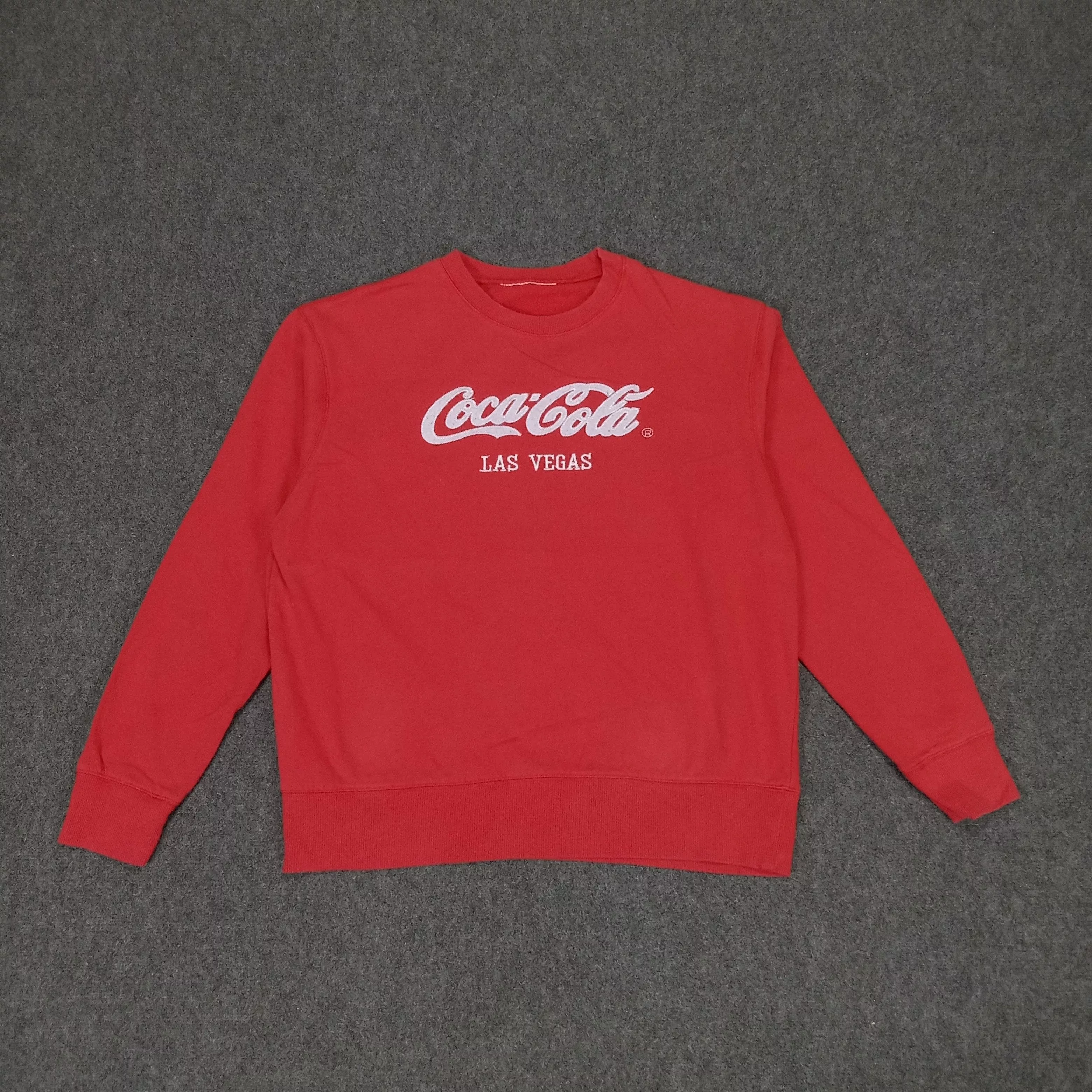 Coca Cola Sweatshirts Hoodies Coca Cola × Vintage Coca Cola Las Vegas Embroidery Spell Out Sweatshirt Red