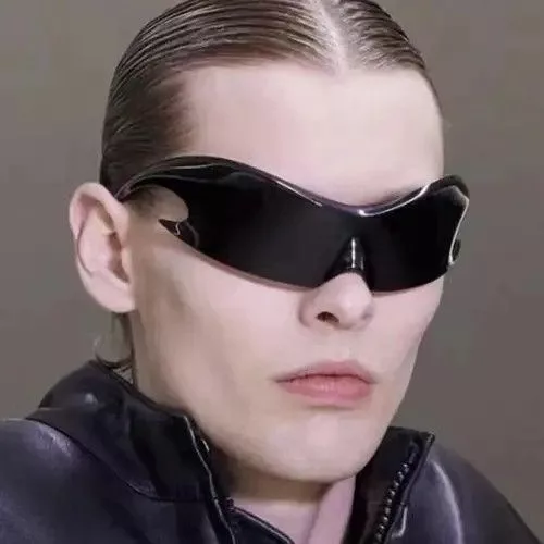 Jewelry Sunglasses Jewelry Goggle One Piece Sun Glasses Black Streetwear