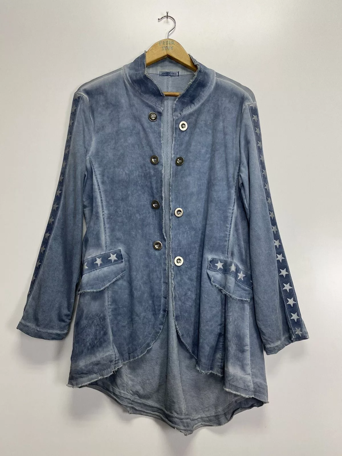 Designer Blouses Designer Star Blouse Women’s Jacket Blue Vintage