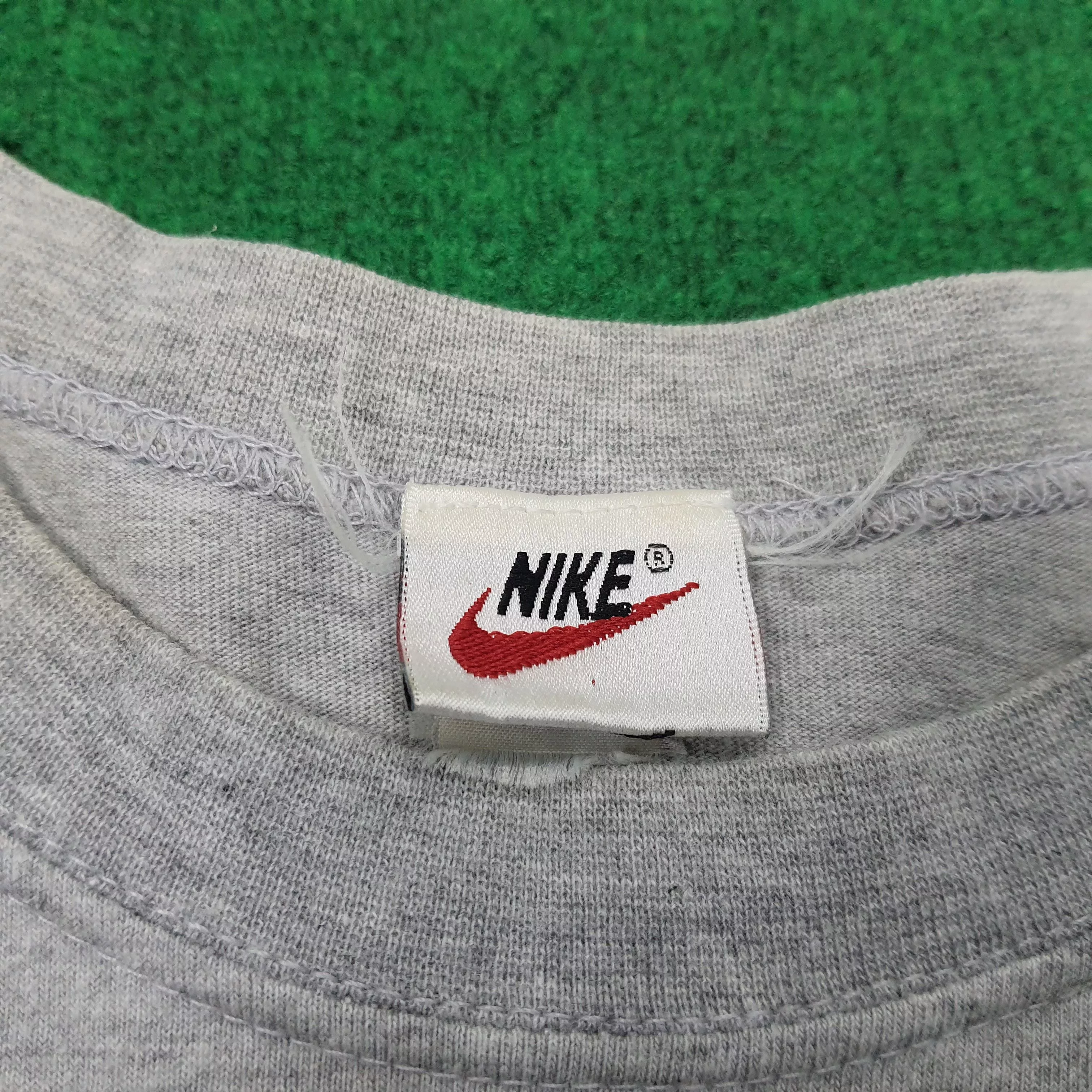 Nike Short Sleeve T Shirts Nike × Vintage Vintage Nike Big Swoosh Casual Tees Gray