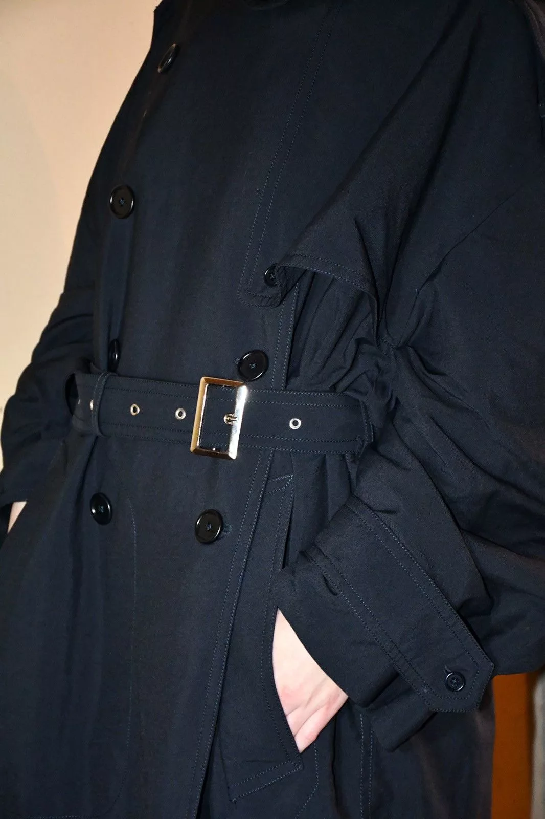 Designer Coats Designer Dark Navy Trench Coat Blue