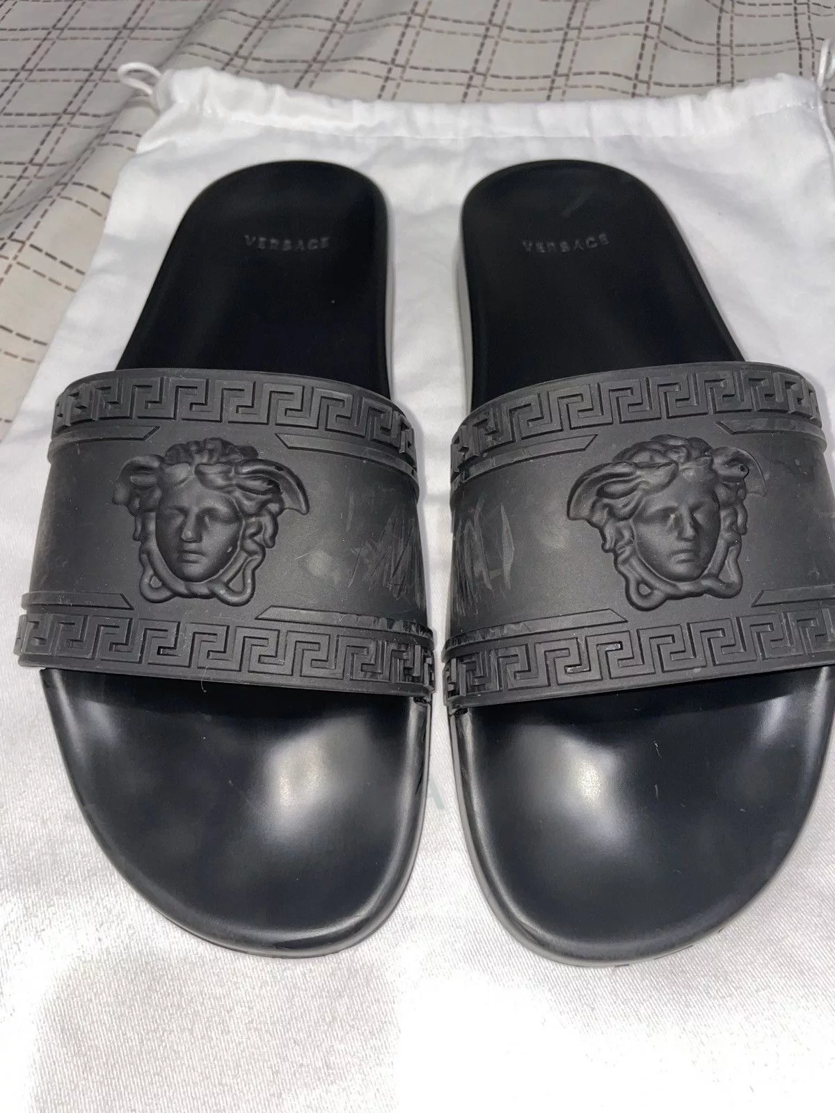 Versace Sandals Versace Pool Slides Gomma Black