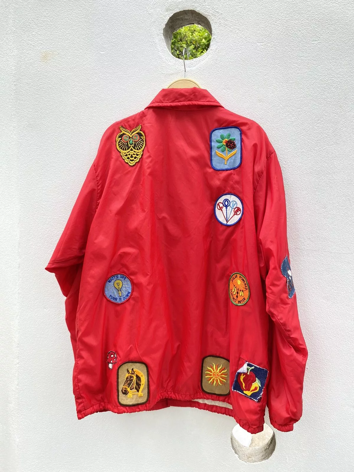 Vintage Light Jackets Vintage red nylon patch jacket