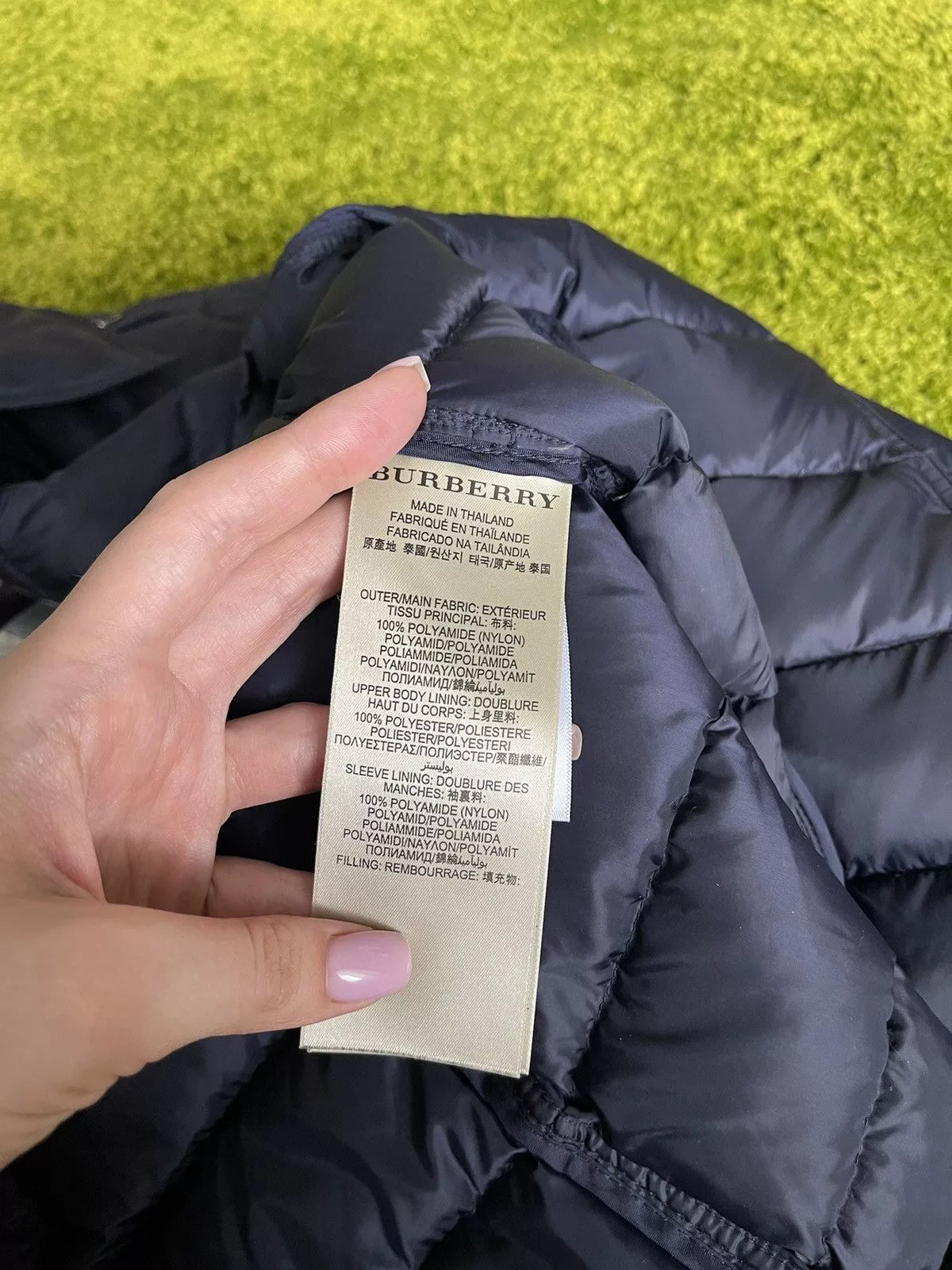 Burberry Down Jackets Burberry × Designer Burberry Brit belted down puffer jacket Blue Luxury