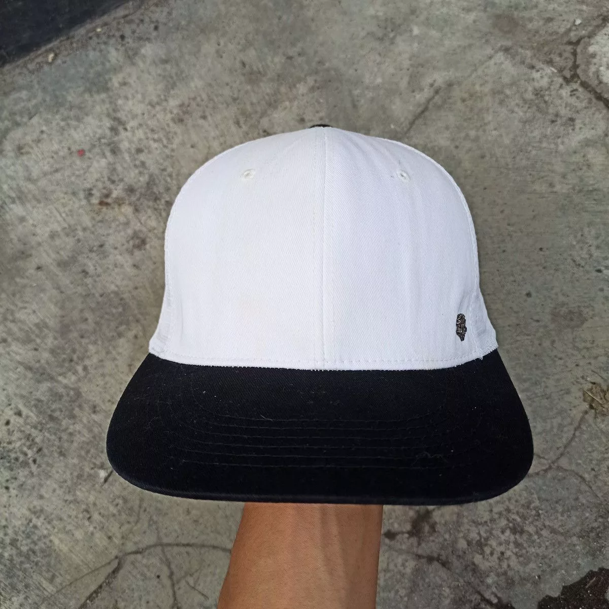 Unsound Rags Hats Unsound Rags SICK oversize trucker hat by mqum with gothic logo pin White Vintage