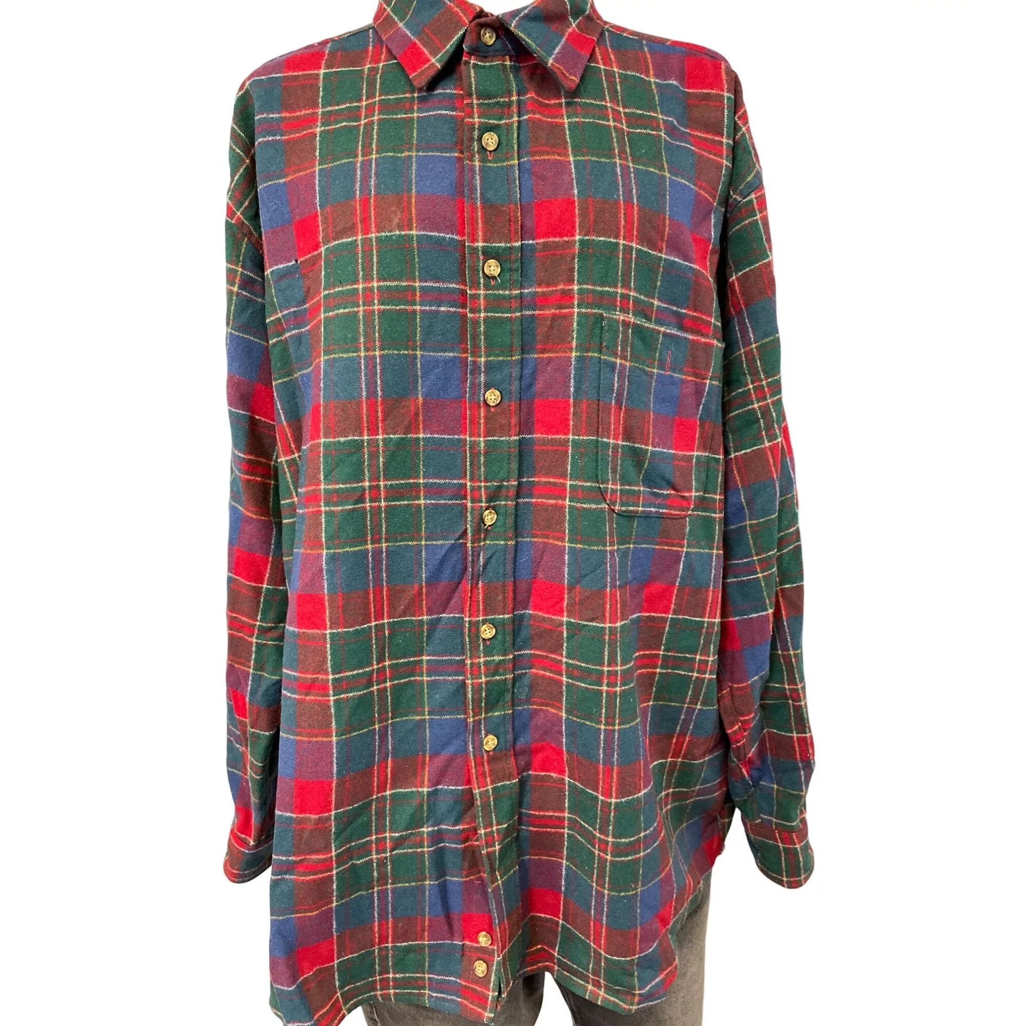 Pendleton Long Sleeve T Shirts Pendleton Men's Red Plaid Wool Long Sleeve Button up Shirt X