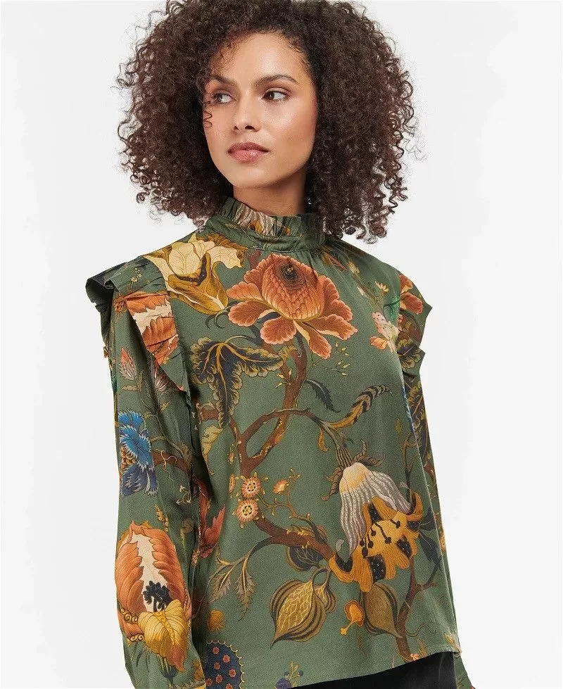 Barbour Blouses Barbour × Designer Barbour mabley top floral pattern blouse Brown Streetwear