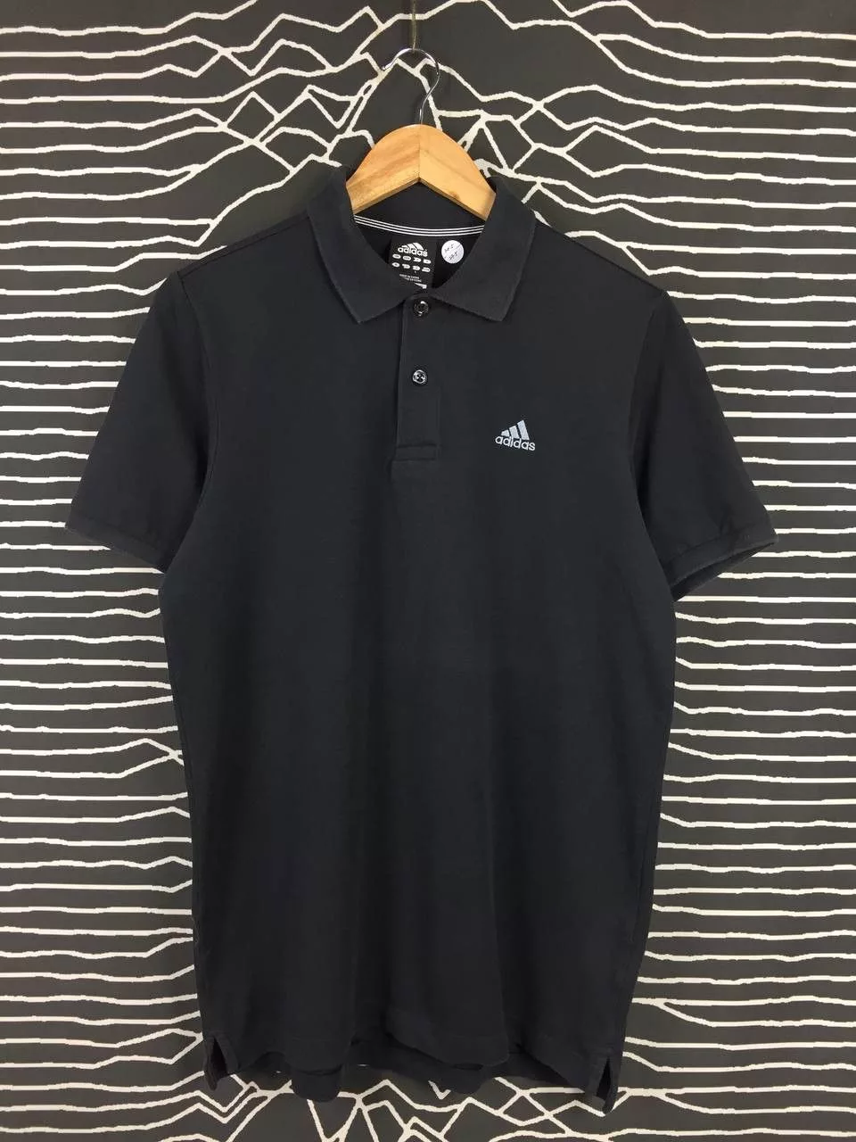 Adidas Polos Adidas × Vintage Adidas Clima365 Performance Essentials Sportswear Polo Tee Black