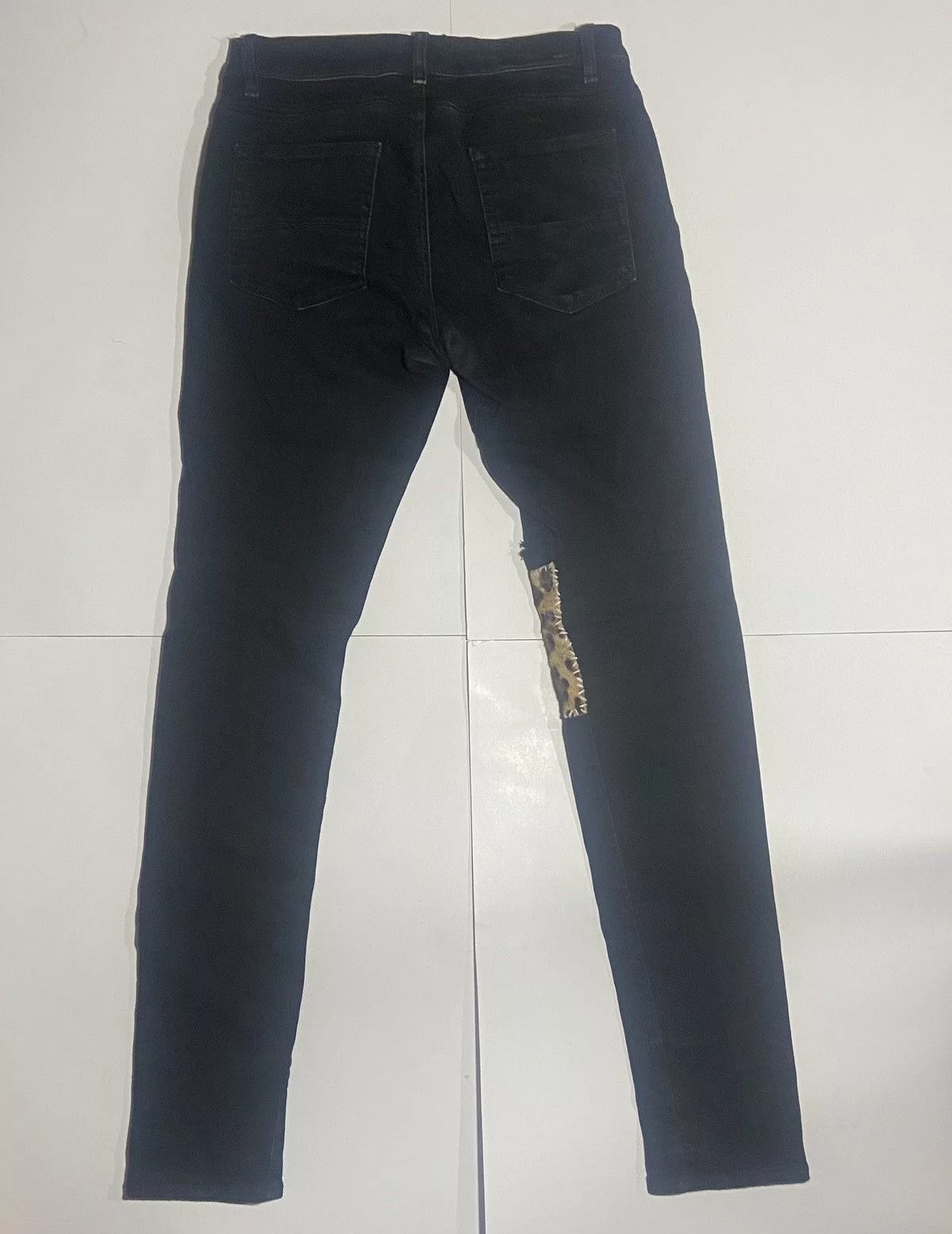 Amiri Denim Amiri Animal Leopard Jeans Black