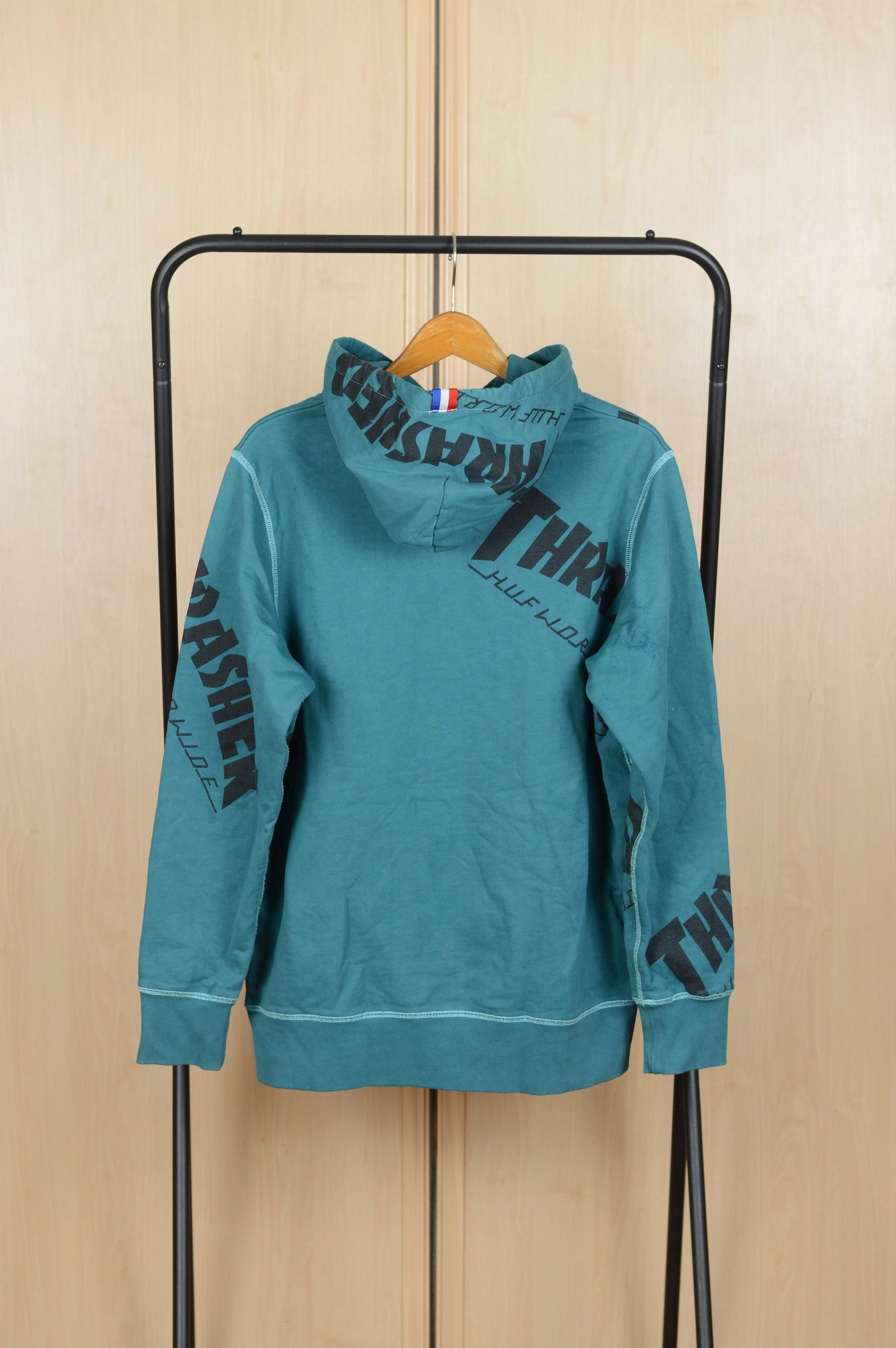 Huf Sweatshirts Hoodies Huf × Thrasher Thrasher Huf Worlwide Hoodie Blue