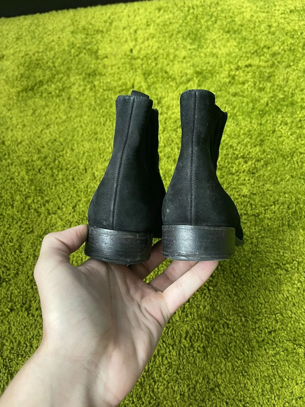 Designer Boots Designer × Prada Prada real suede leather chelsea boots Black Luxury