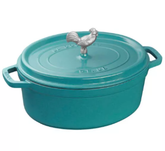 --TURQUOISE 5.75 QT COQ AU VIN COCOTTE