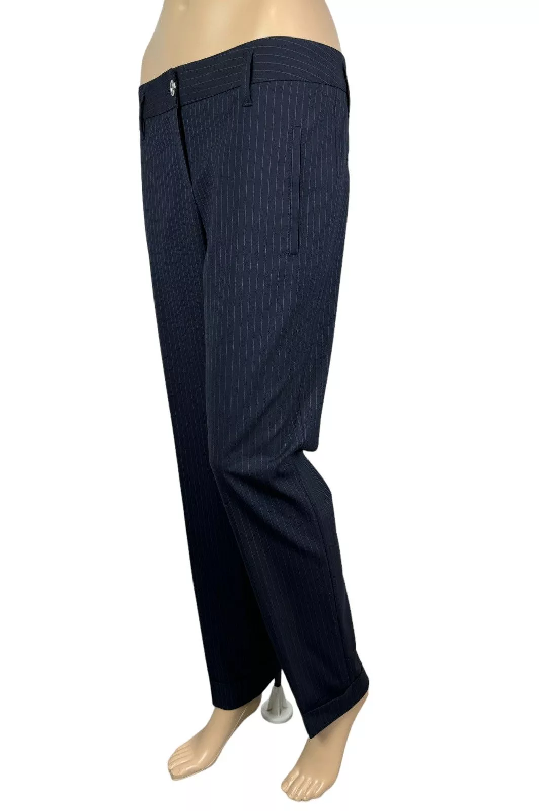 Dolce & Gabbana Pants Dolce & Gabbana Wool Striped Dress Pants size IT 40 Black