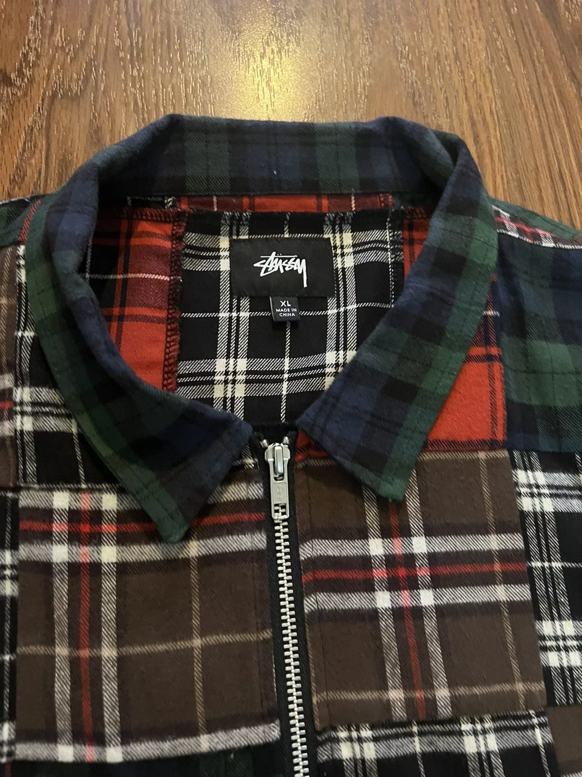Stussy Shirts Button Ups Stussy Patchwork Flannel Blue