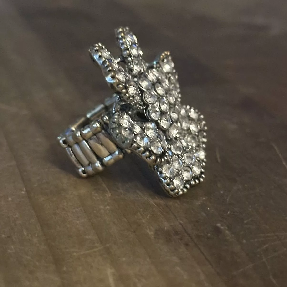 Other Rings Other Large rhinestone flower stretch ring Silver