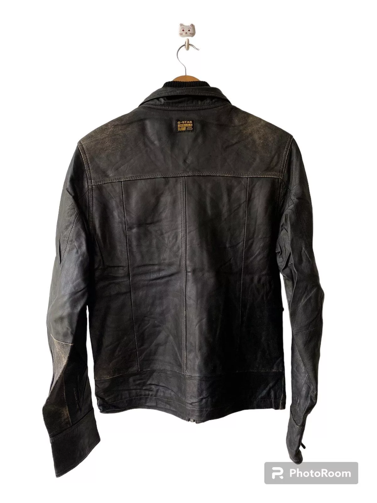G-Star Leather Jackets G-Star G Star Raw 3301 Multipocket Leather Jacket Black