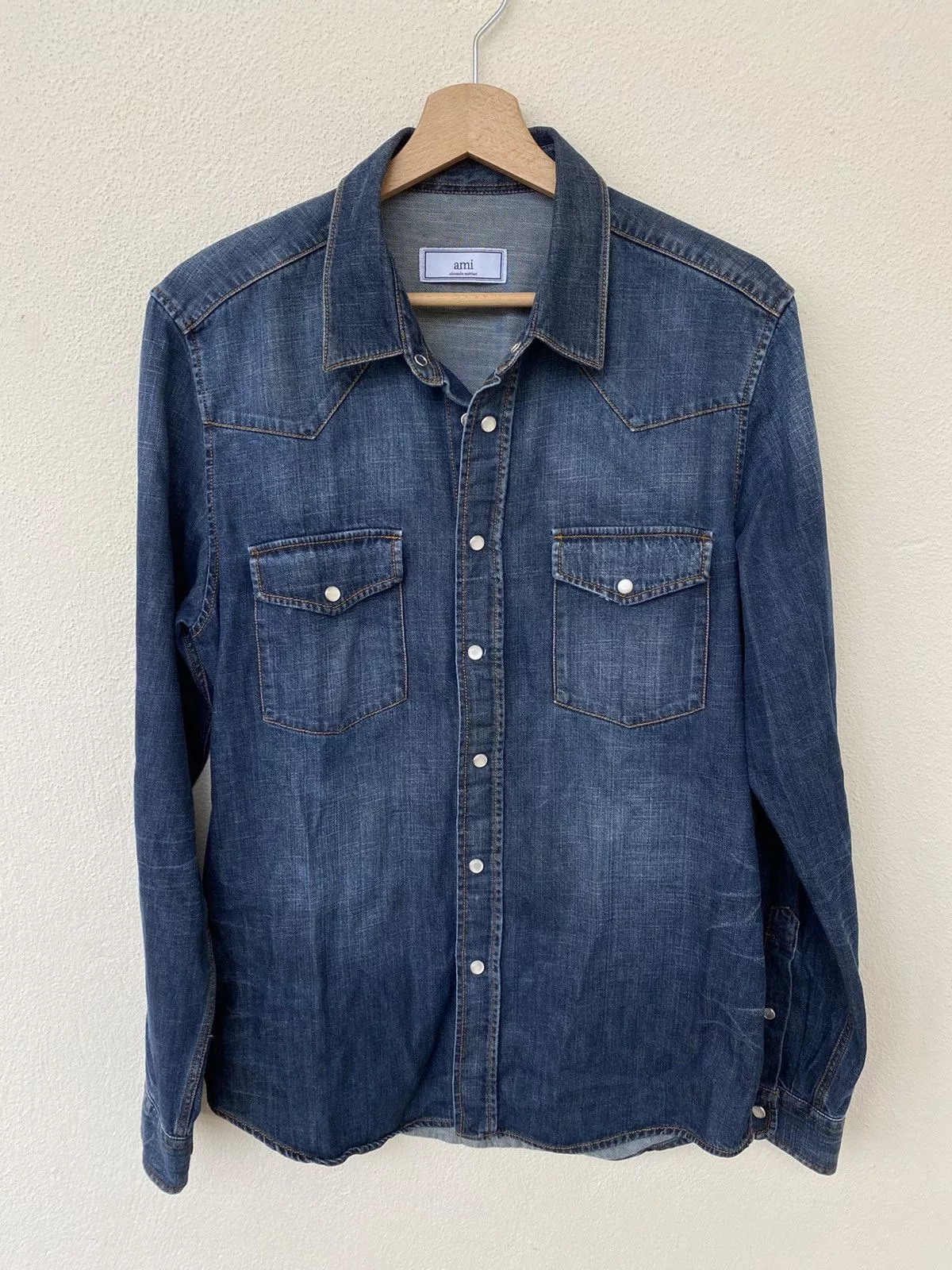 AMI Shirts Button Ups AMI Denim Shirt Blue
