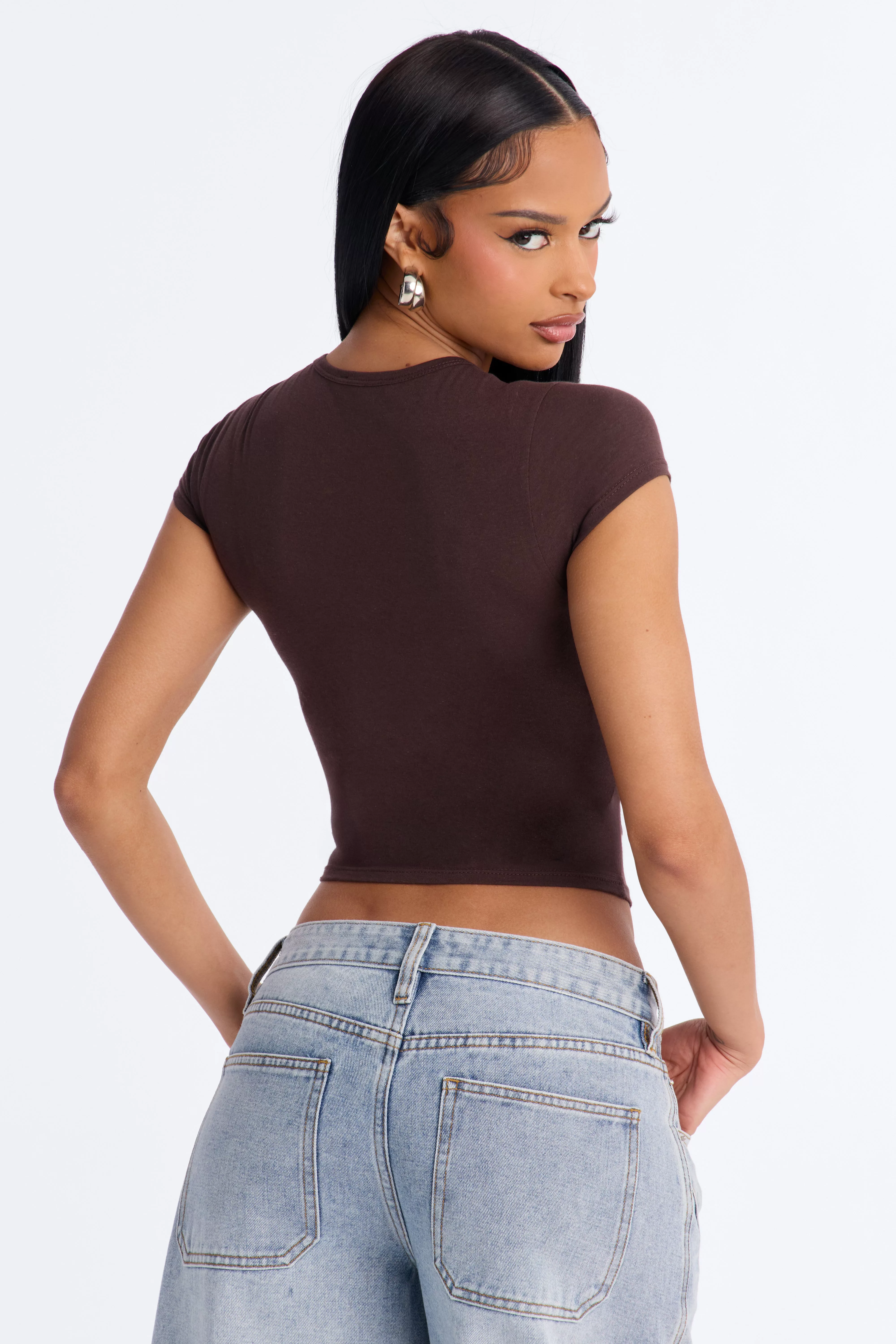Hometown Hottie Fitted Tee - Brown