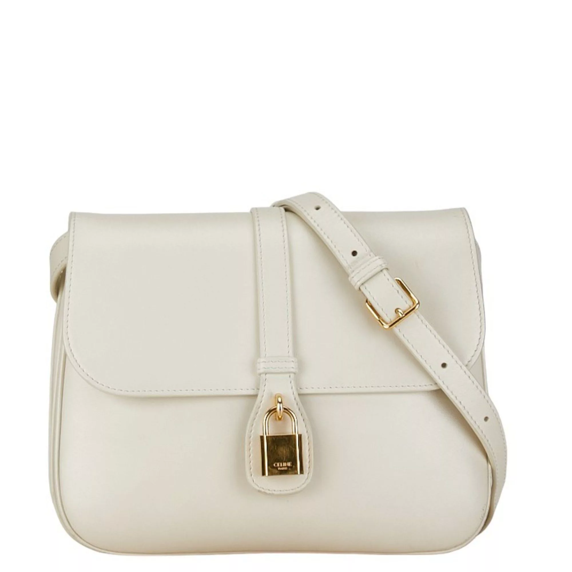Celine Other CELINE Medium Taboo Shoulder Bag White Leather Women's