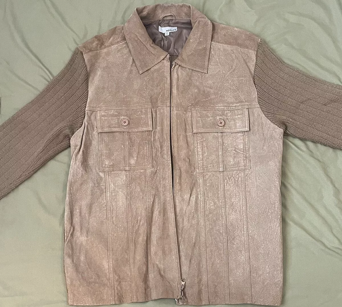 Adolfo Dominguez Light Jackets Adolfo Dominguez Two Material Adolfo Tan Coat Brown