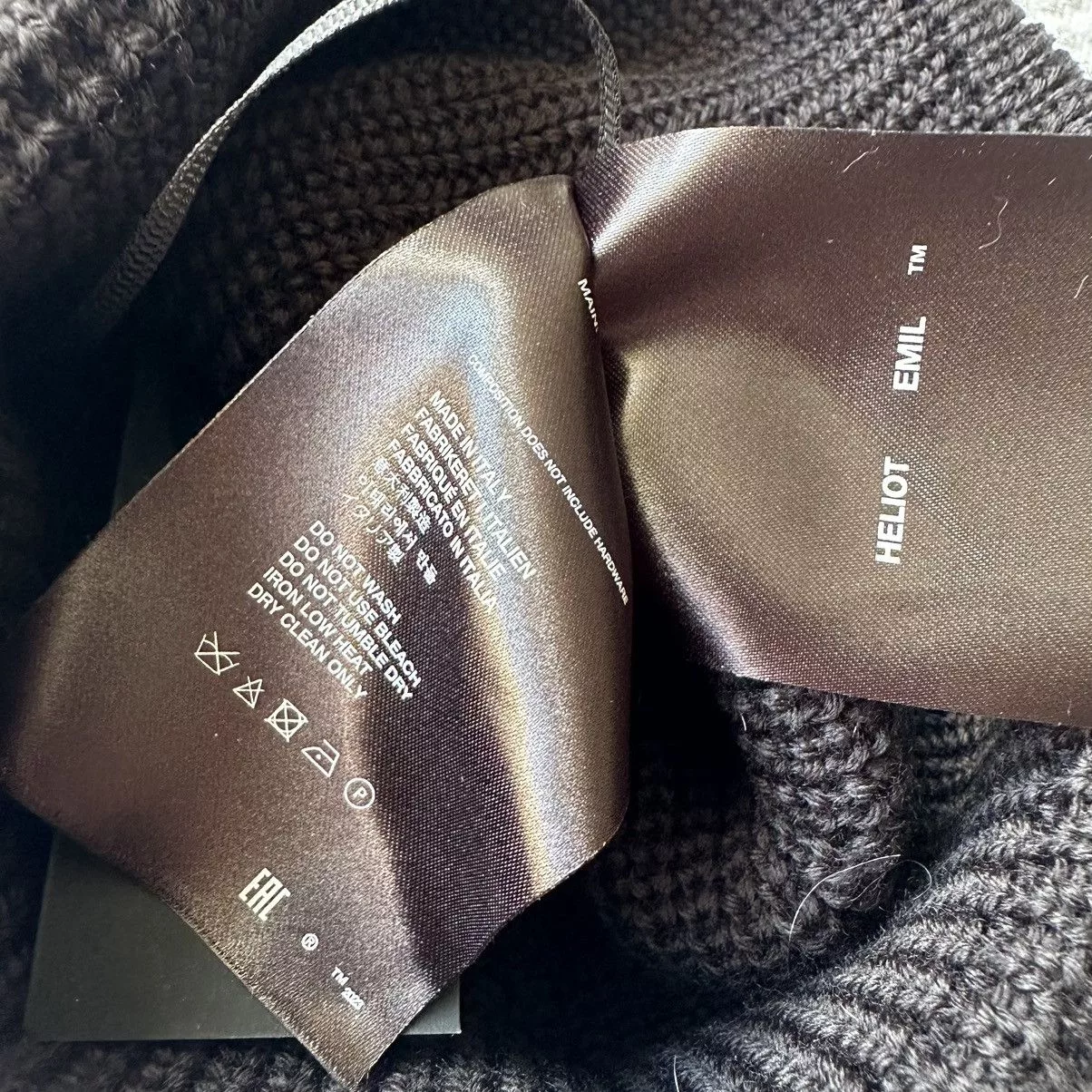 Heliot Emil Hats Heliot Emil Beanie With Metal Plate Logo Black