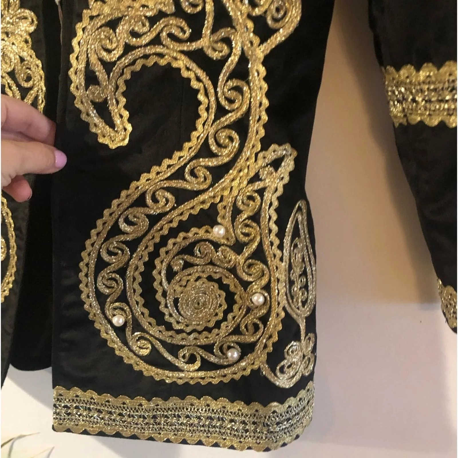 Other Jackets Other Gold embroidered velvet jacket. Size small/medium Black