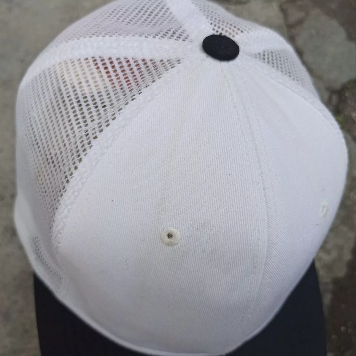 Unsound Rags Hats Unsound Rags SICK oversize trucker hat by mqum with gothic logo pin White Vintage