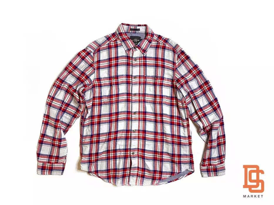H&M Shirts Button Ups H&M LONG SLEEVE FLANNEL SHIRT LARGE BUTTON DOWN RED
