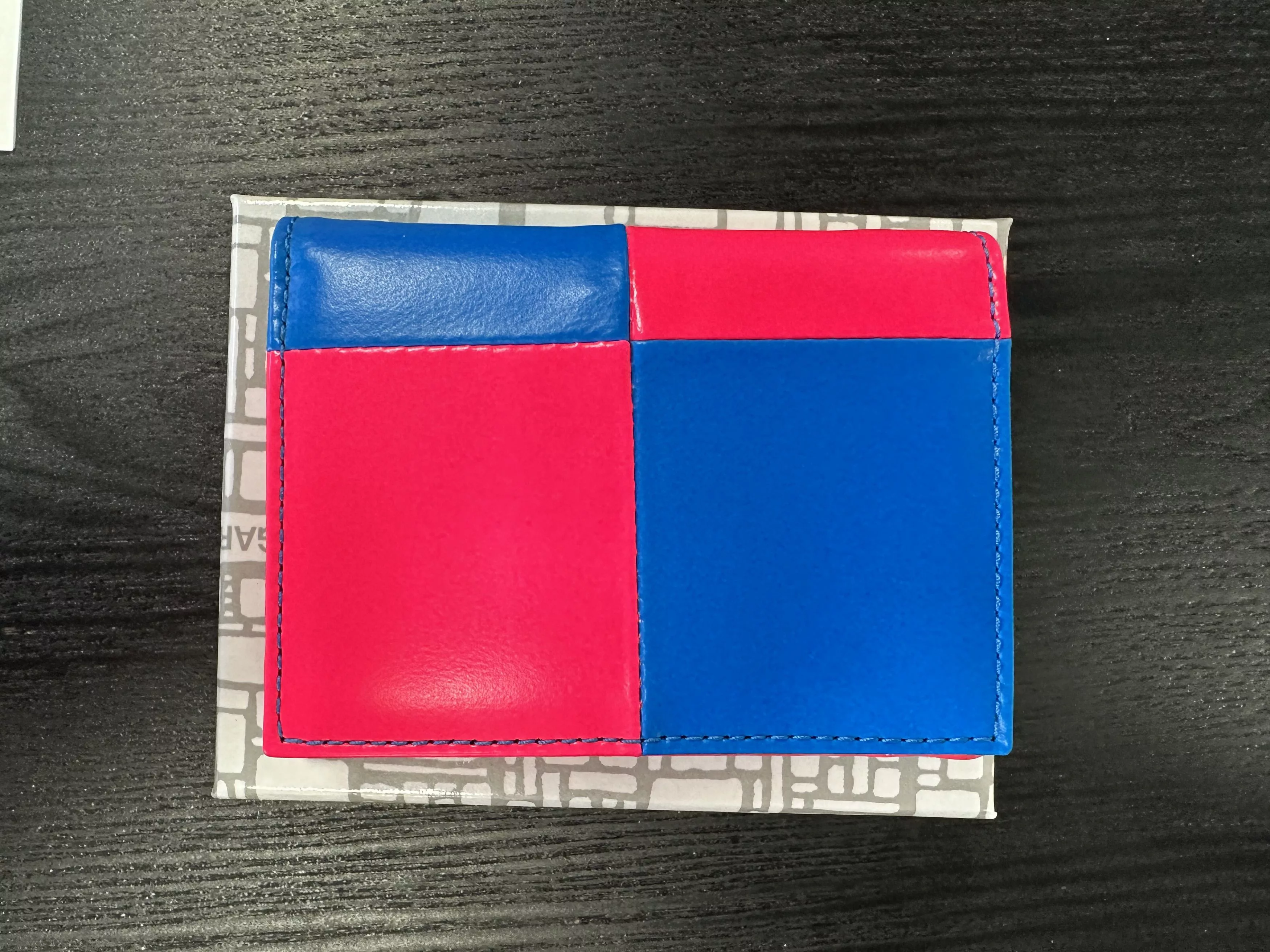 Comme des Garcons Wallets Comme des Garcons Comme des Garçons Fluo Squares Wallet in Pink/Blue Multi