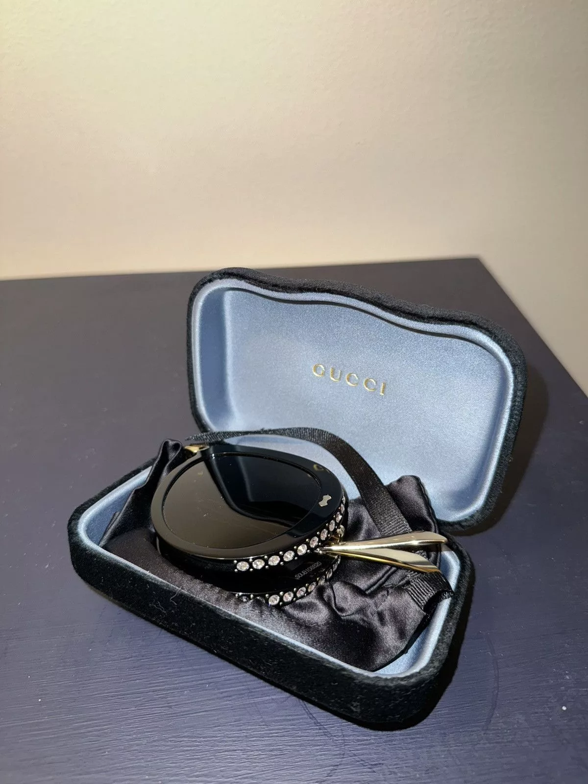 Gucci Sunglasses Gucci Crystal Aviators Black
