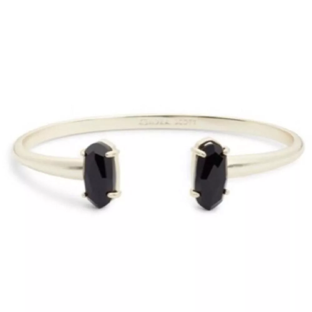 Kendra Scott Bracelets Kendra Scott Edie Cuff Bracelet Black Onyx and Gold
