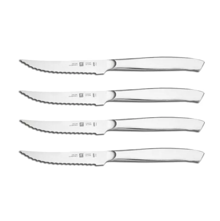 4pc Serrated Mignon Steak Knife Set SS
