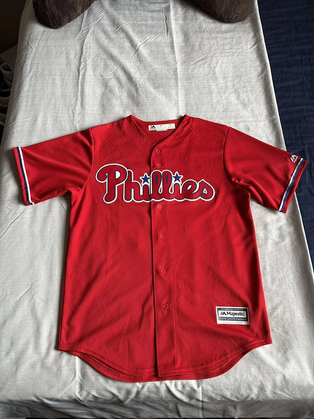 Majestic Jerseys Majestic × MLB Philadelphia Phillies Jake Arrieta Baseball Jersey Sz M Red