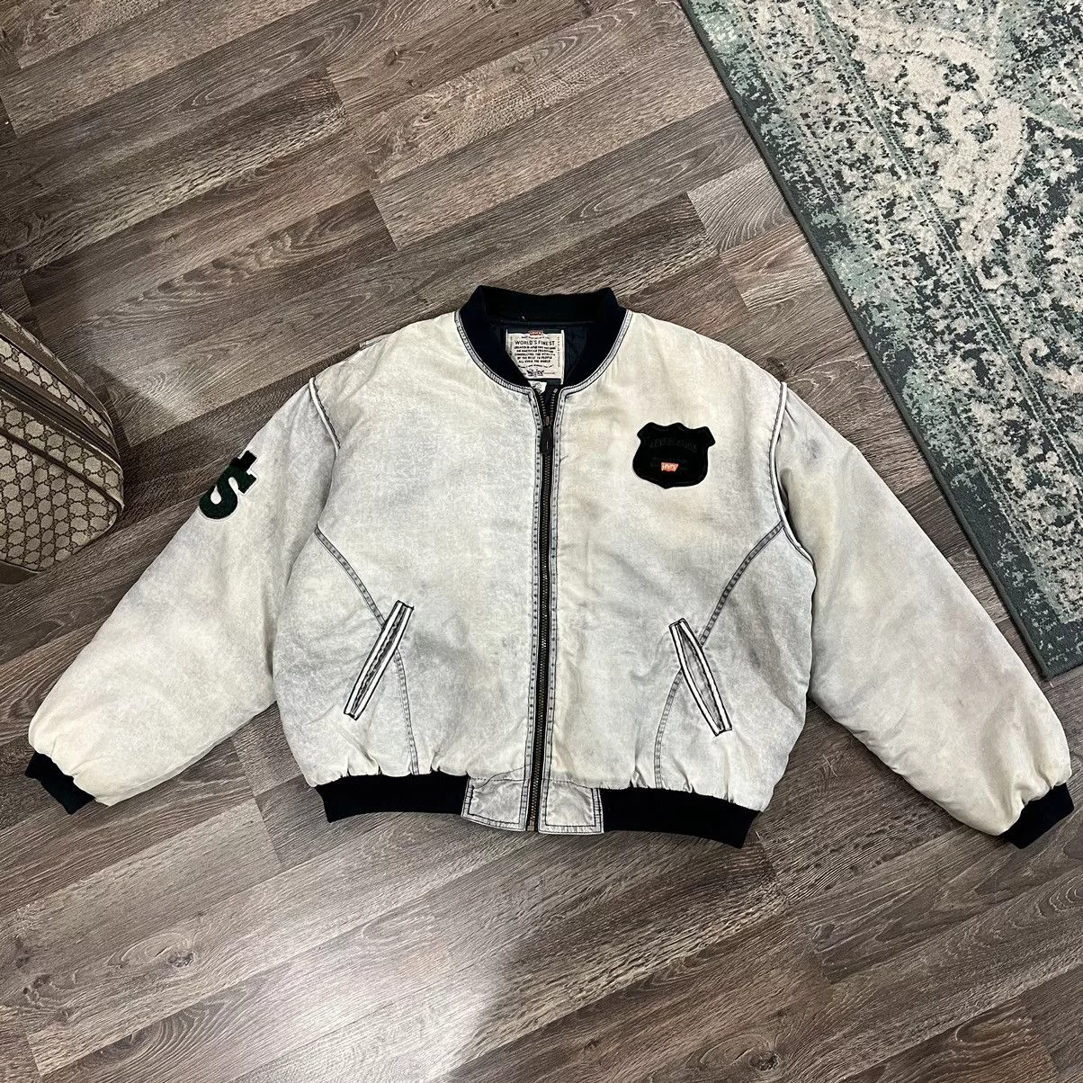 Levi's Light Jackets Levi's Levi’s Strauss acid wash varsity bomber jacket Black Vintage