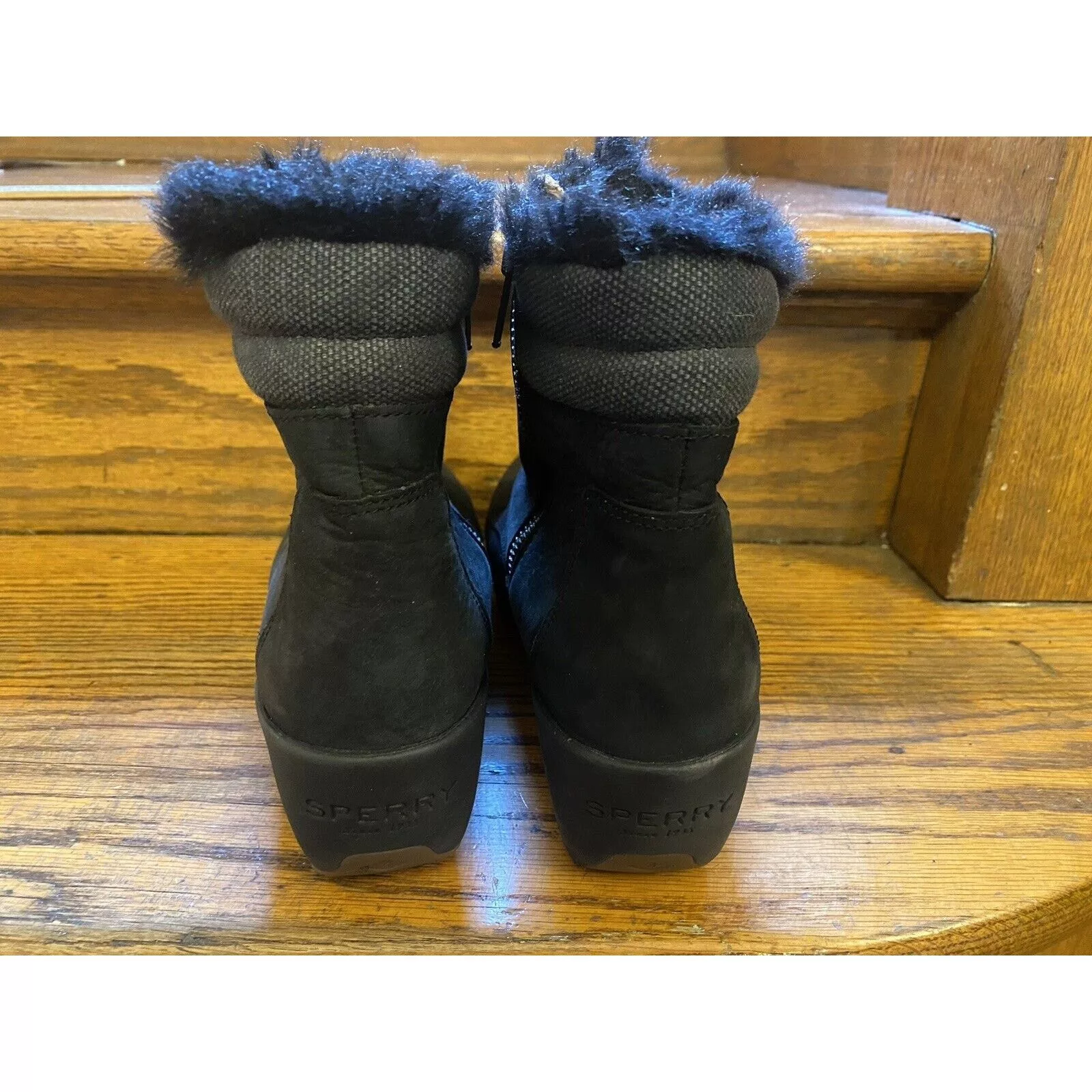 Sperry Boots Sperry Top Sider Boots Womens 9.5 M Luca Peak Wedge Leather Black