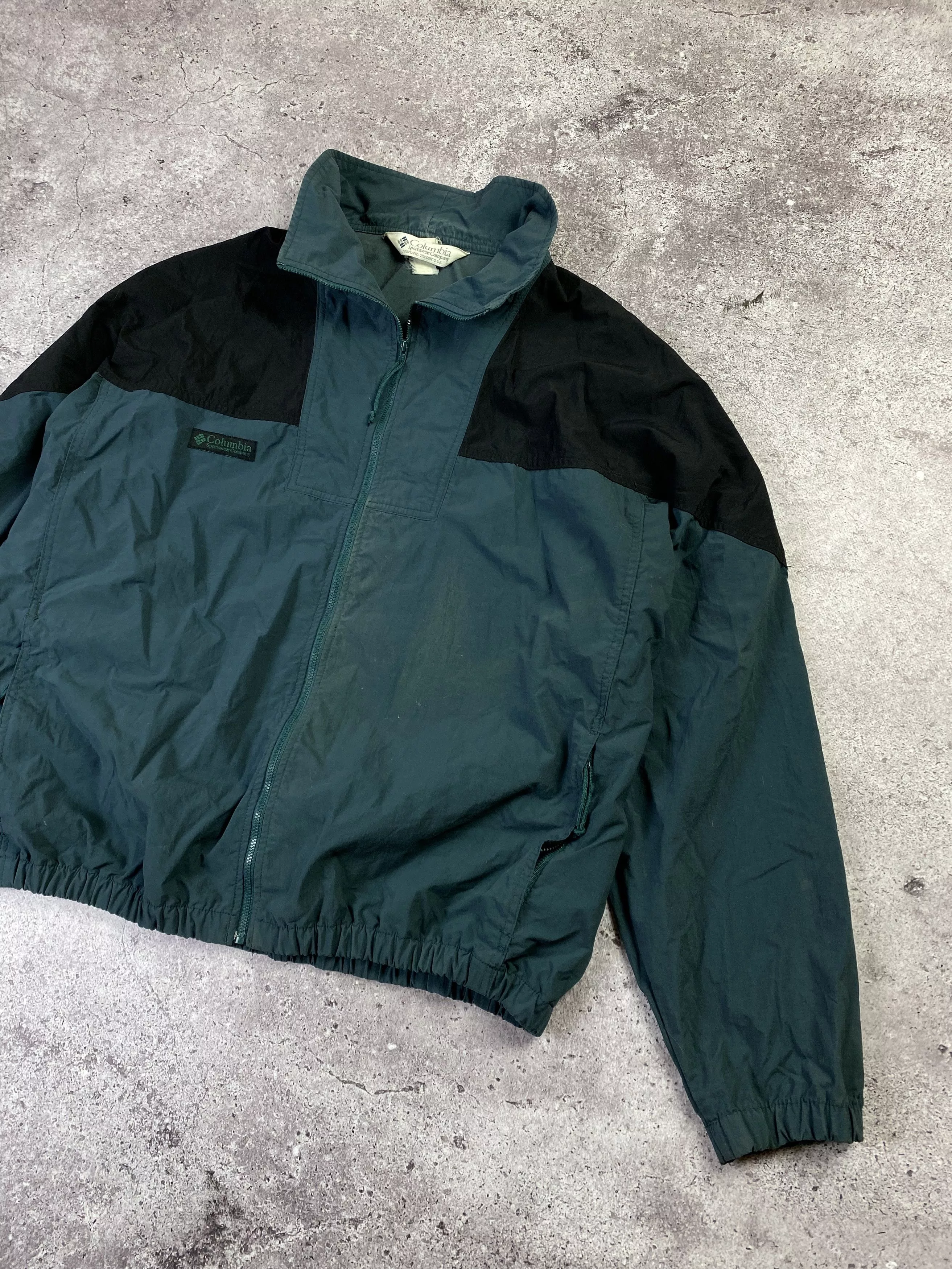 Columbia Raincoats Columbia × Vintage Vintage Columbia Windbreaker Zip Up Jacket Green