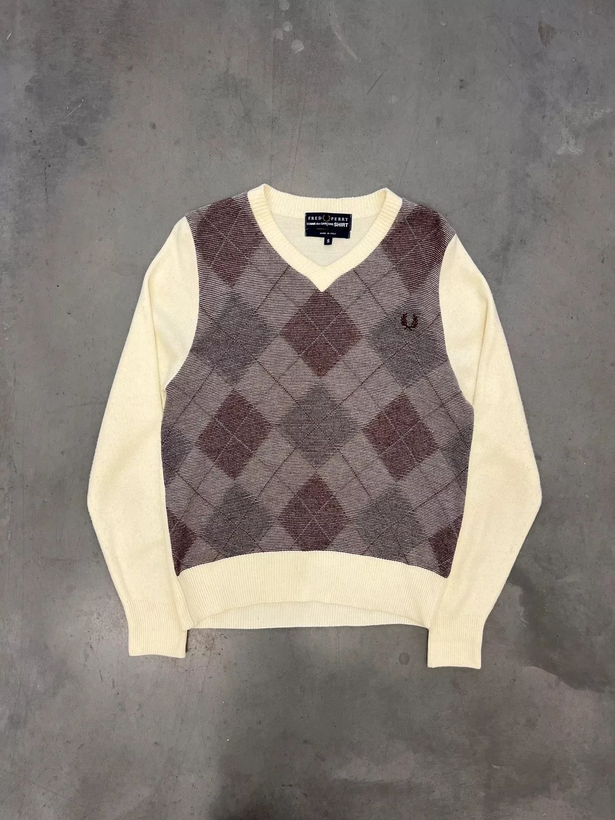 Comme des Garcons Sweaters Knitwear Comme des Garcons × Fred Perry Comme des garçons shirt x Fred Perry sweater White