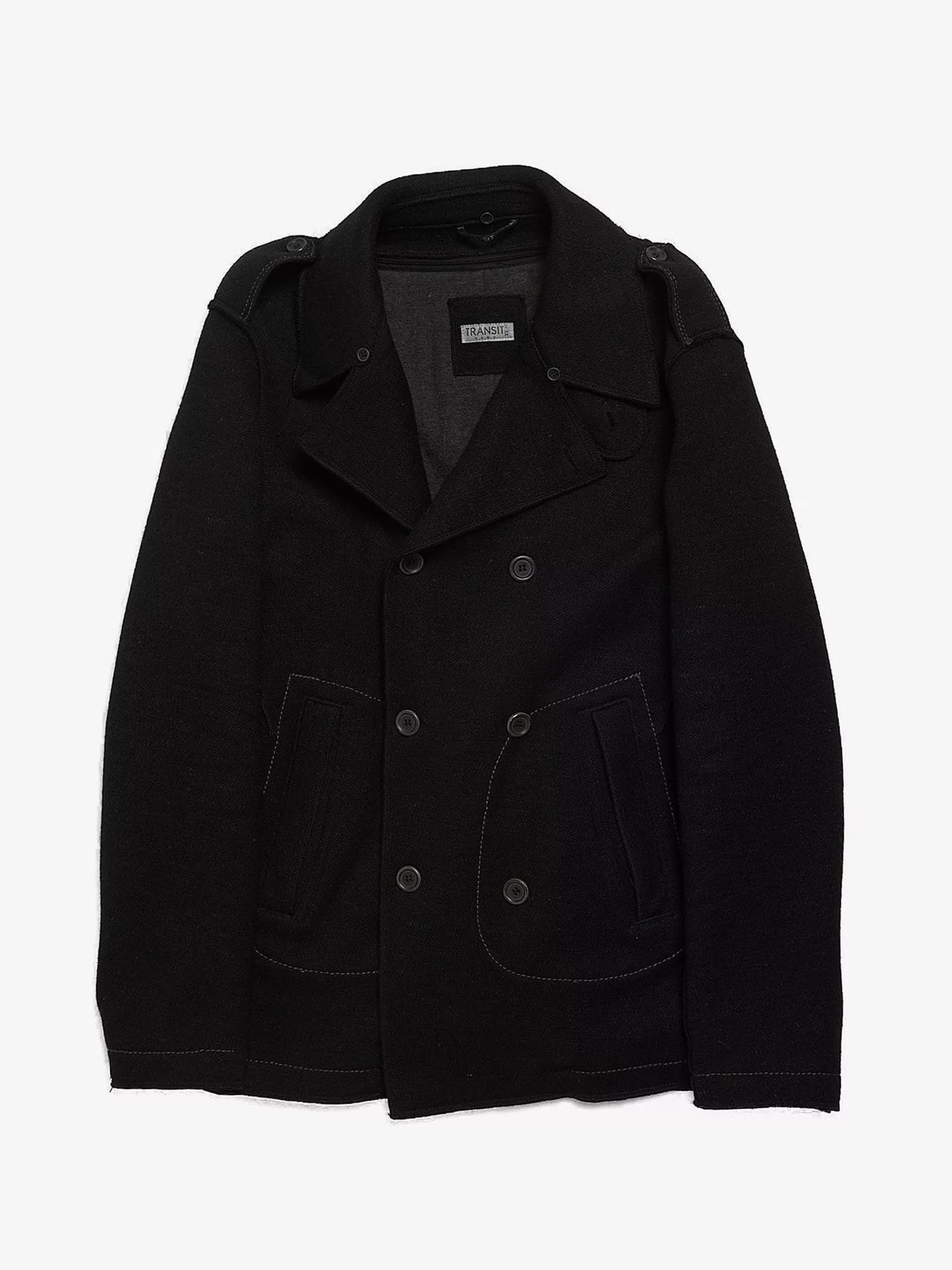 Transit Parkas Transit Black Double Breasted Woolen Coat