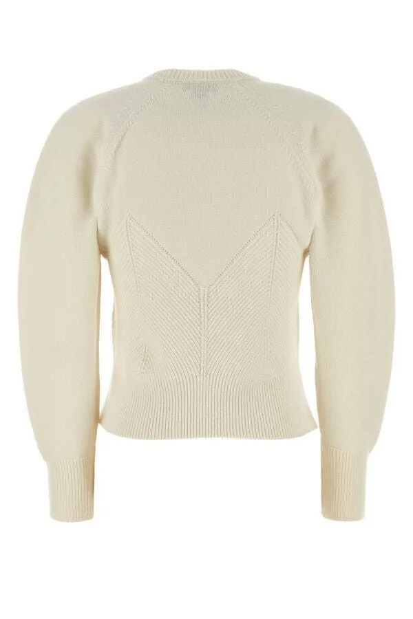 Alexander McQueen Sweaters Alexander McQueen Ivory Wool Blend Sweater Multi