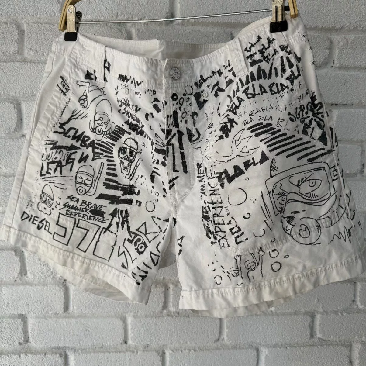 Diesel Shorts Diesel Grafitti Shorts White