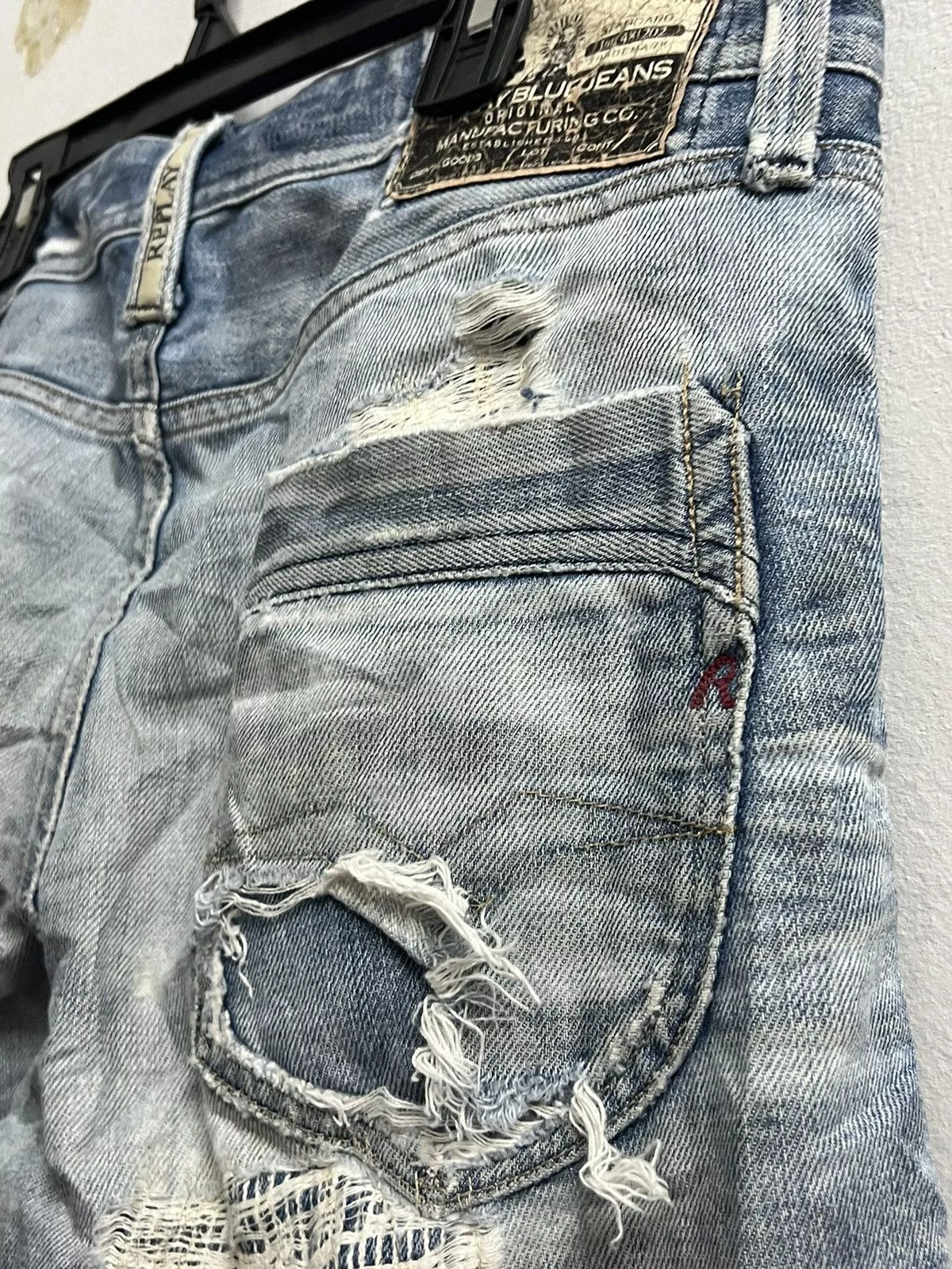 Replay × Vintage REPLAY DENIM DISTREES BUTTON FLY Blue