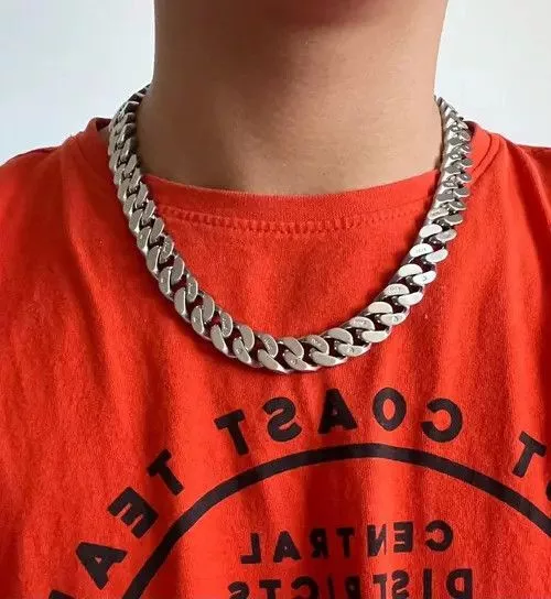 Jewelry Jewelry Watches Jewelry Cuban Chain Necklace Silver