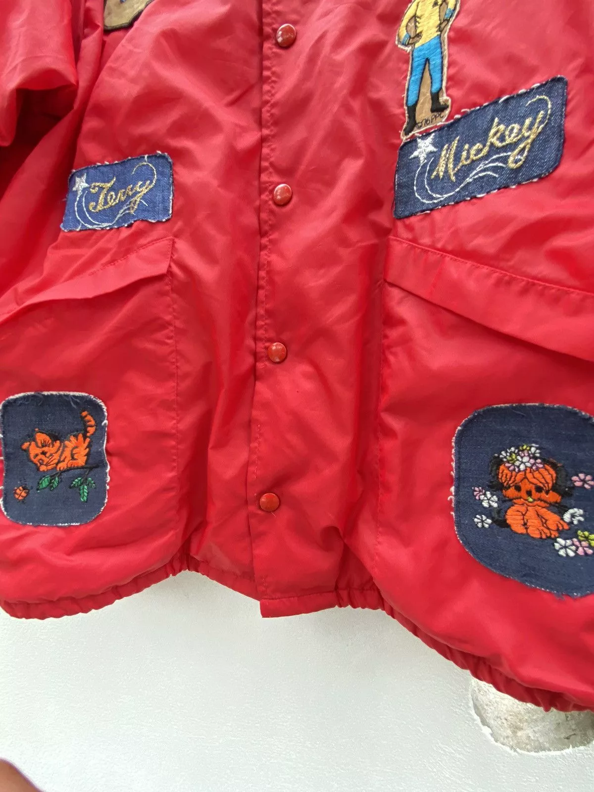 Vintage Light Jackets Vintage red nylon patch jacket