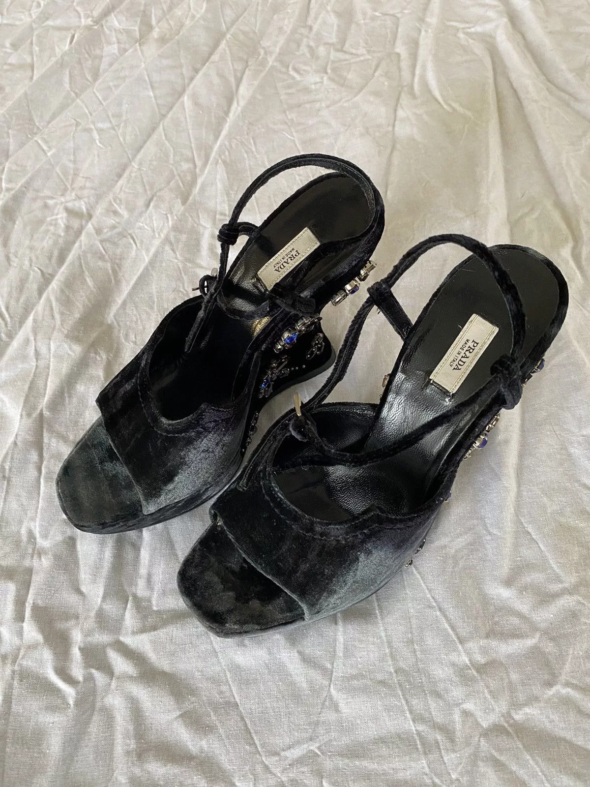 Prada Sandals vintage podium platform sandals Prada Fall 2004 Gray