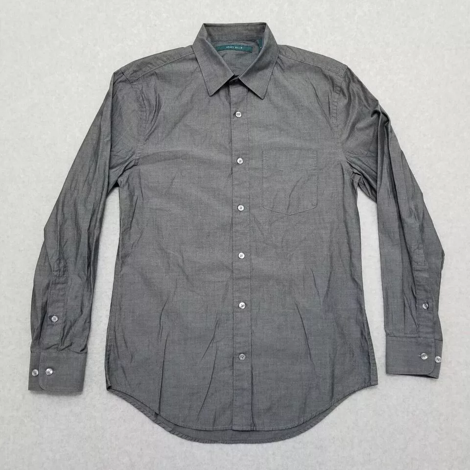 Perry Ellis Shirts Button Ups Perry Ellis Shirt Mens Small Button Down Long Sleeve Pocket Gray