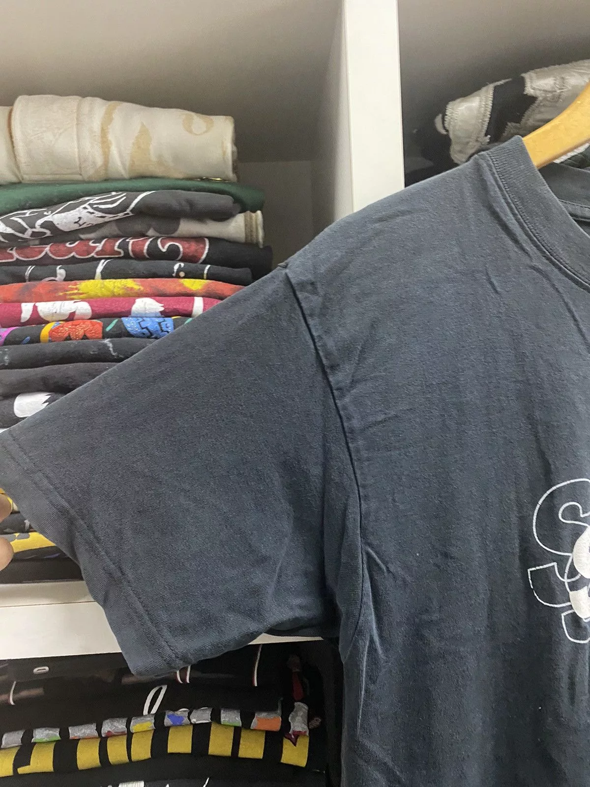 District Vision Short Sleeve T Shirts District Vision × Vintage Vintage Vision Club Spot T-shirt Black Streetwear
